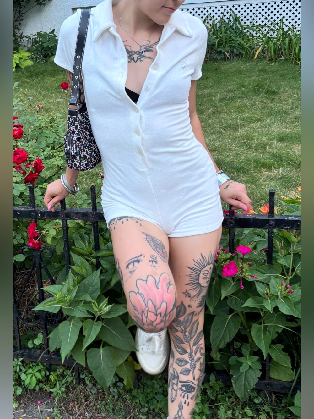 Juicy Couture Cream Short-Sleeve Polo Romper